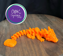 Load image into Gallery viewer, Pumpkin Spice Cookie Dragon – Small 3D Printed Dragon