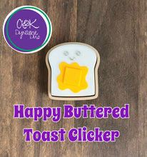 Load image into Gallery viewer, 3D Printed Happy Buttered Toast Clicker
