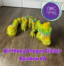 Load image into Gallery viewer, Birthday Clicker Dragon – 3D Printed Dragon Fidget
